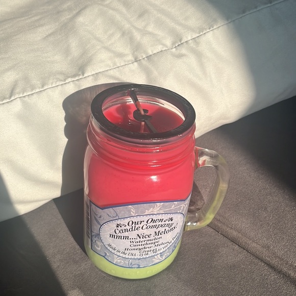 NWT Multi Colored Melon Scented Candle !! - Picture 2 of 6